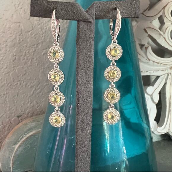 Silver Tone Dangle Earrings - Picture 1 of 9